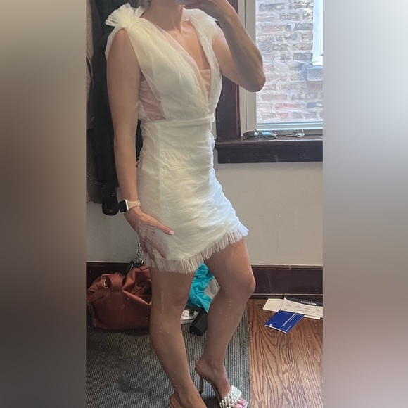 Tulle Ruched Mini Dress - Picture 2 of 3